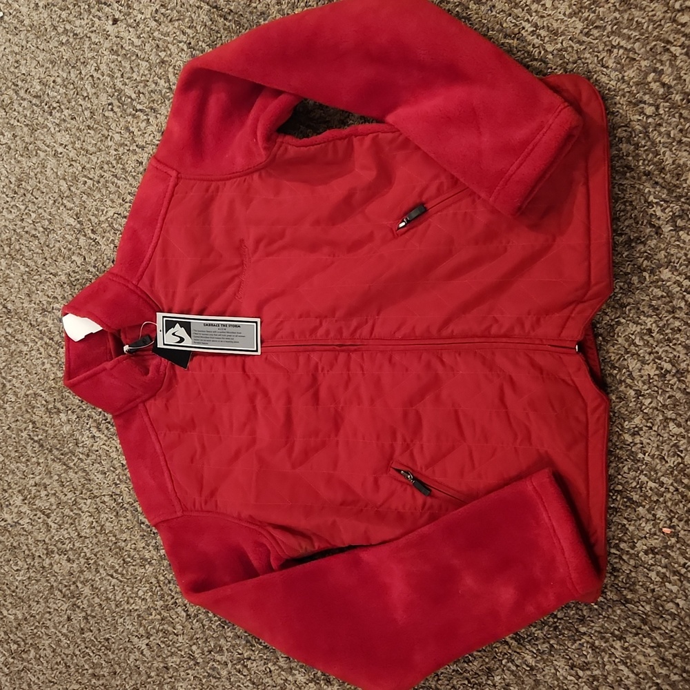 NWT Women's Storm Creek Quilted Red Fleece Jacket Size S - Picture 1 of 9